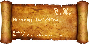 Nyitray Madléna névjegykártya